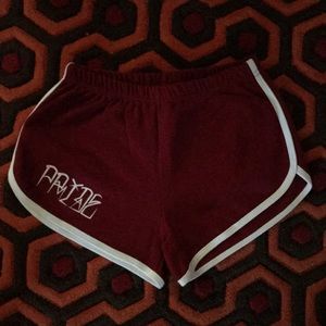 Thug Life Burgundy Shorts by Pride Clothing